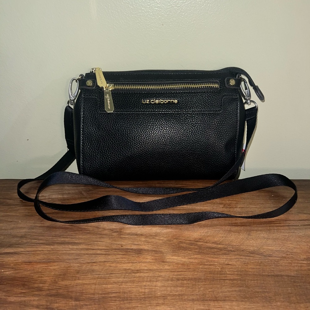 Liz Claiborne Black Textured Crossbody Bag